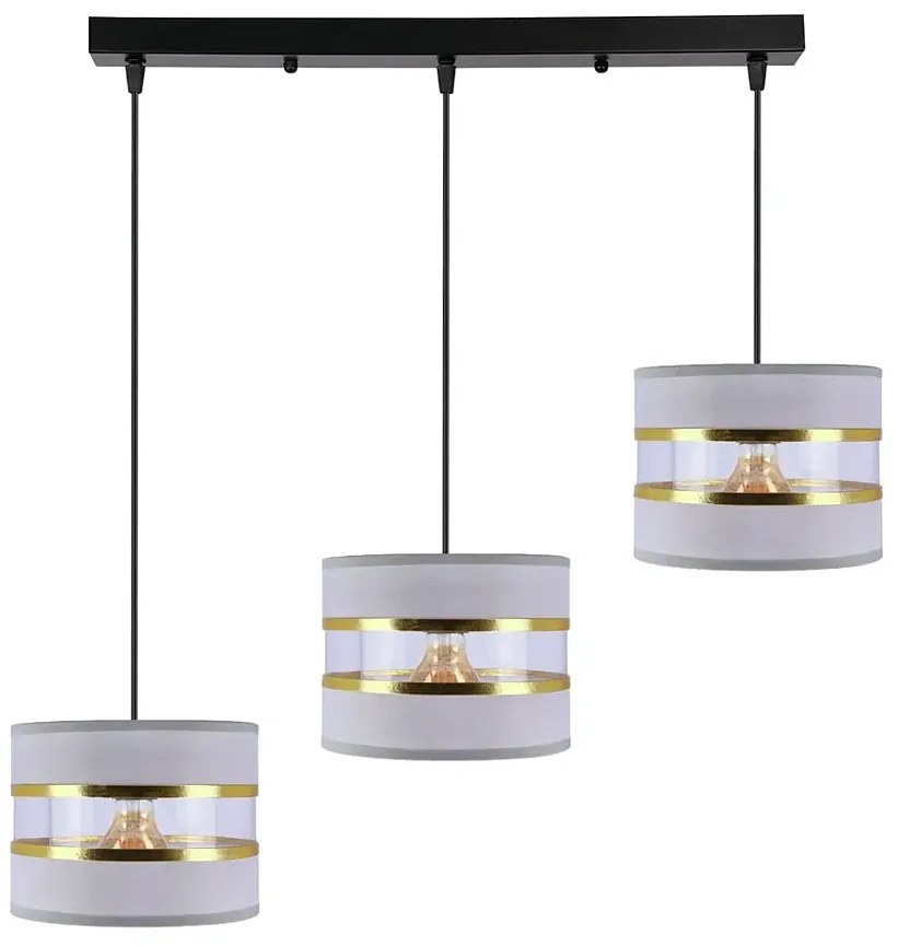 Szara potrójna nowoczesna lampa wisząca - 23X D255 G9-H35
