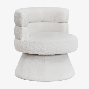 Fotel Z Tkaniny Protea Bouclé Bouclé White - Sklum