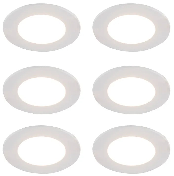 Zestaw 6 białych reflektorów wpuszczanych z LED Dim to Warm 7W IP65 - Blanca