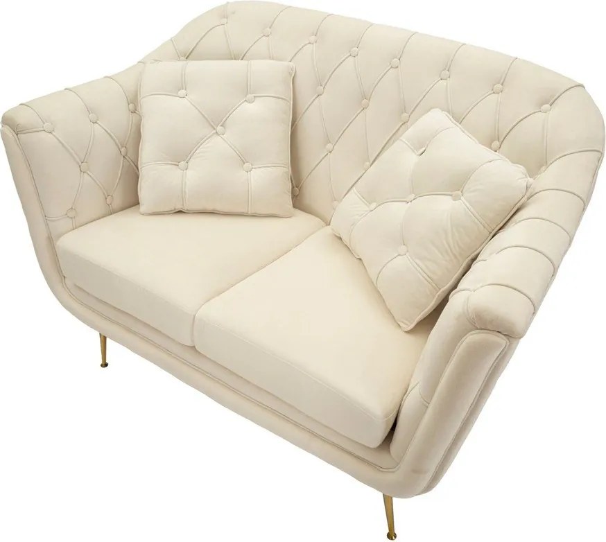 Kremowa aksamitna sofa 130 cm Budapest – Mauro Ferretti
