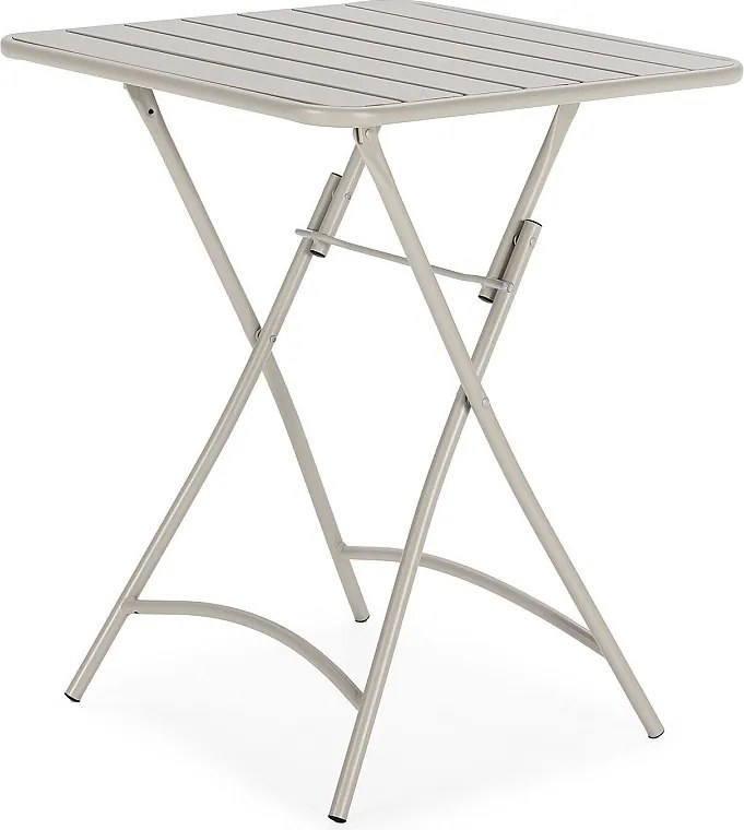 Stół ogrodowy składany Perla z metalu w kolorze szarym
