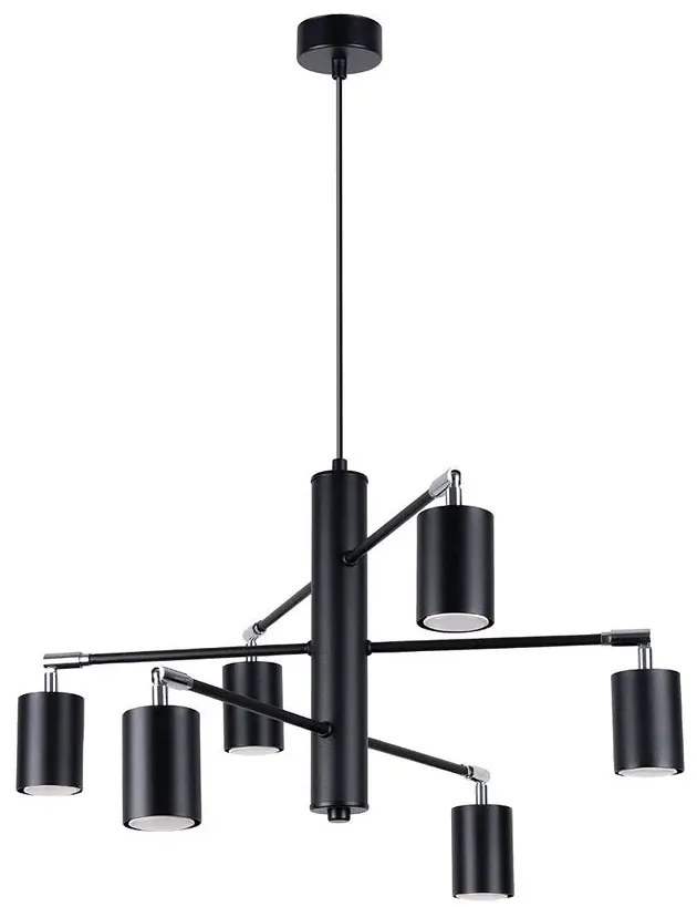 Czarny industrialny żyrandol z reflektorami - 5X A394 L5-F73