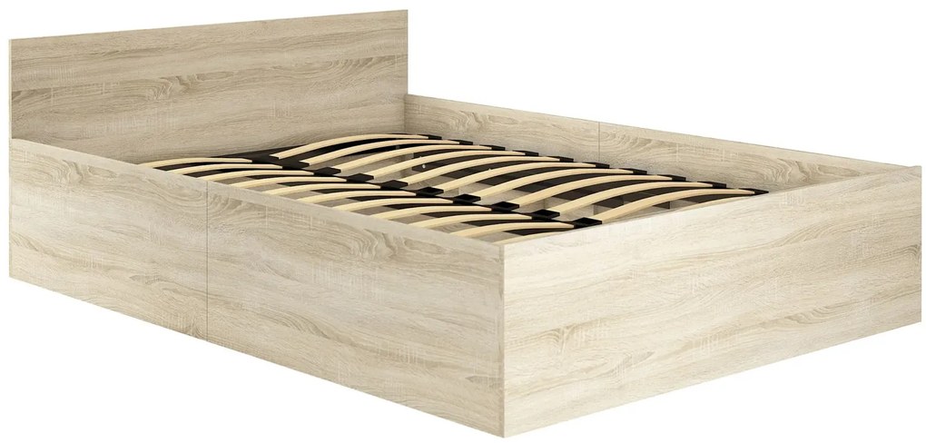Nowoczesne łóżko z pojemnikiem 100x200 dąb sonoma M4-F04