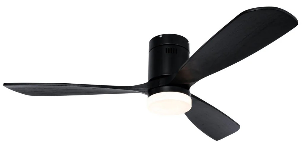 Inteligentny wentylator sufitowy czarny 132 cm z LED, 3-stopniowe ściemnianie barwy światła (Kelvin) i pilotem - Sofia