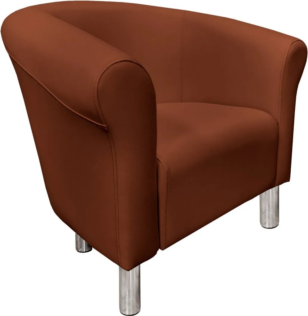 Fotel Milo tkanina Eko-skóra elegancki fotel do salonu i gabinetu : Kolor nogi - Chrom, Kolor tkaniny - EKO-SKÓRA - 3D, Wysokość nogi - 15 cm
