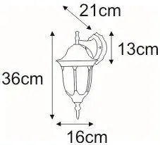 Czarno Złota Zewnętrzna Lampa Ścienna Na Dom Areo 5X