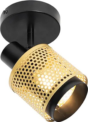 Industrialny reflektor czarny ze złotem - Kayden