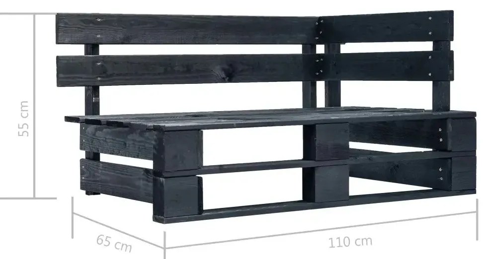 Czarna ławka ogrodowa z palet - Olefix 3X