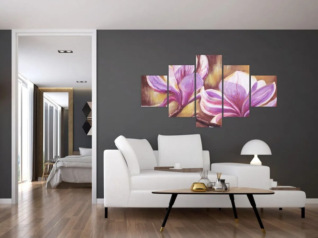 Obraz - Kwiaty magnolii (125x70 cm)