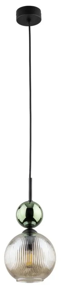 Lampa wisząca na lince SOPHIA 1xE14/10W/230V czarny/zielony/przydymiony beżowy