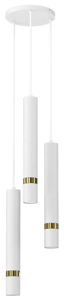 Lampa wisząca JOKER WHITE/GOLD 3xGU10 na kole