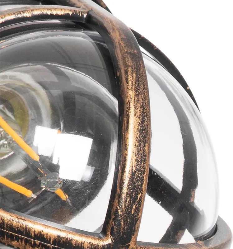 Winylowa lampa ścienna zewnętrzna antyczne złoto IP54 - Joeri