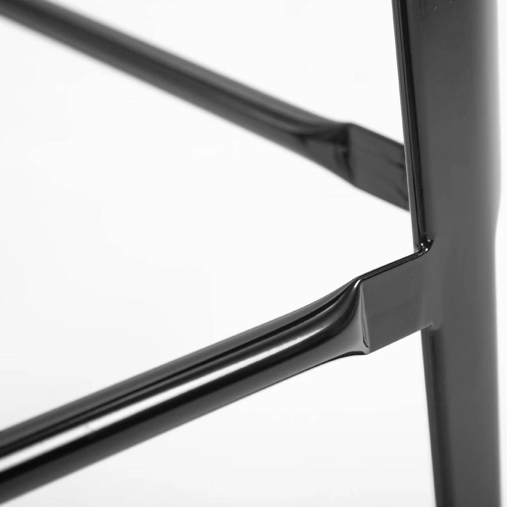 HOMCOM Zestaw 4 Stołków Barowych z Metalu, Do Użytku Wewnętrznego i Zewnętrznego, Składana Konstrukcja, Czarny