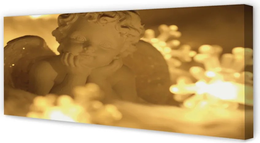 Fotoobraz na płótnie Leżący Anioł w Blasku Lampek