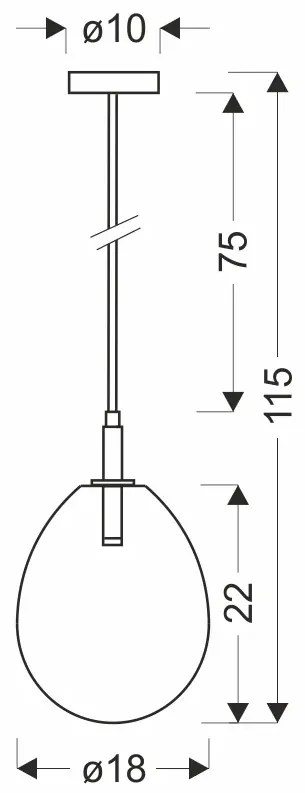 Srebrnoszara lampa wisząca - B0-T95