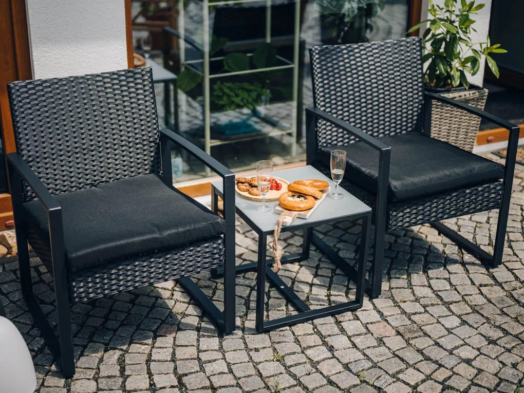 Czarny zestaw ogrodowy JARDINES