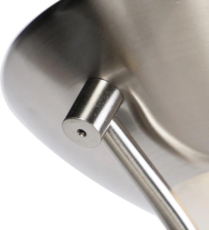 Stalowa lampa podłogowa z lampką do czytania, w tym LED i ściemniacz - Diva 2