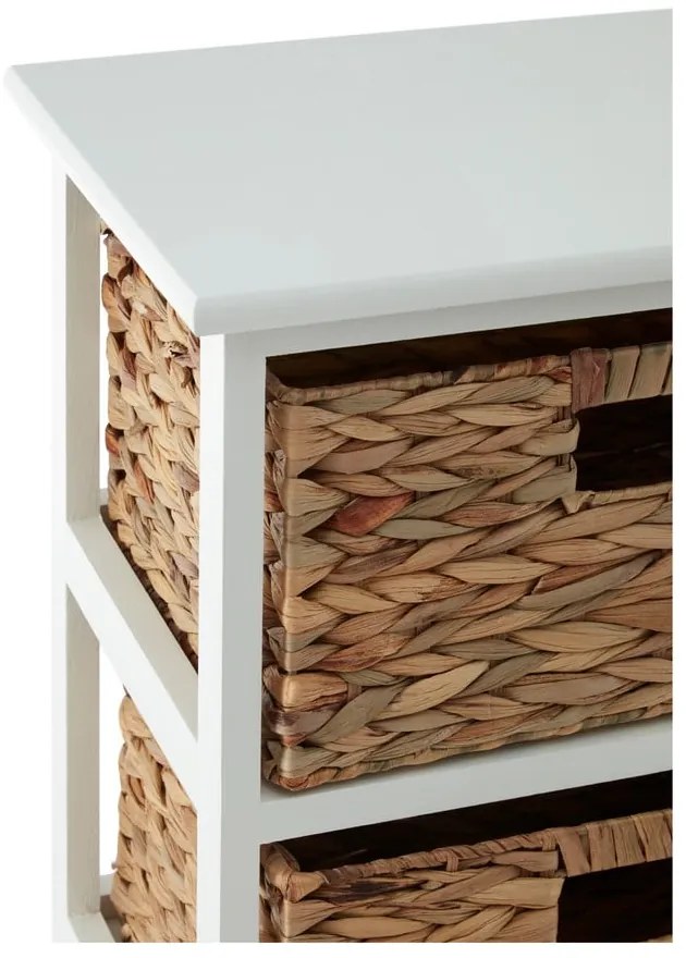 Biały/naturalny regał łazienkowy z litego drewna paulowni 41x70 cm Padstow – Premier Housewares