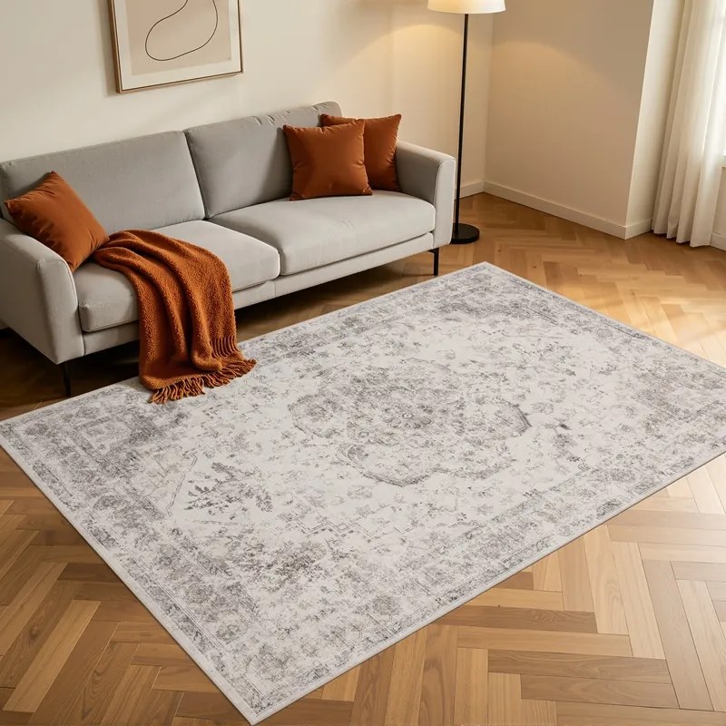 Dywan vintage INKA Medalion z Efektem Postarzenia Beżowy 280 cm x 370 cm