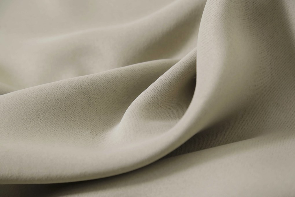 Beżowa zasłona OXFORD 140x250 cm Zawieszanie: Metalowe pierścienie