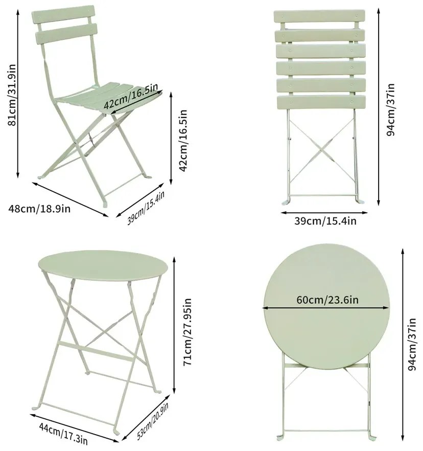 Zielony zestaw ogrodowy na balkon E4-B13