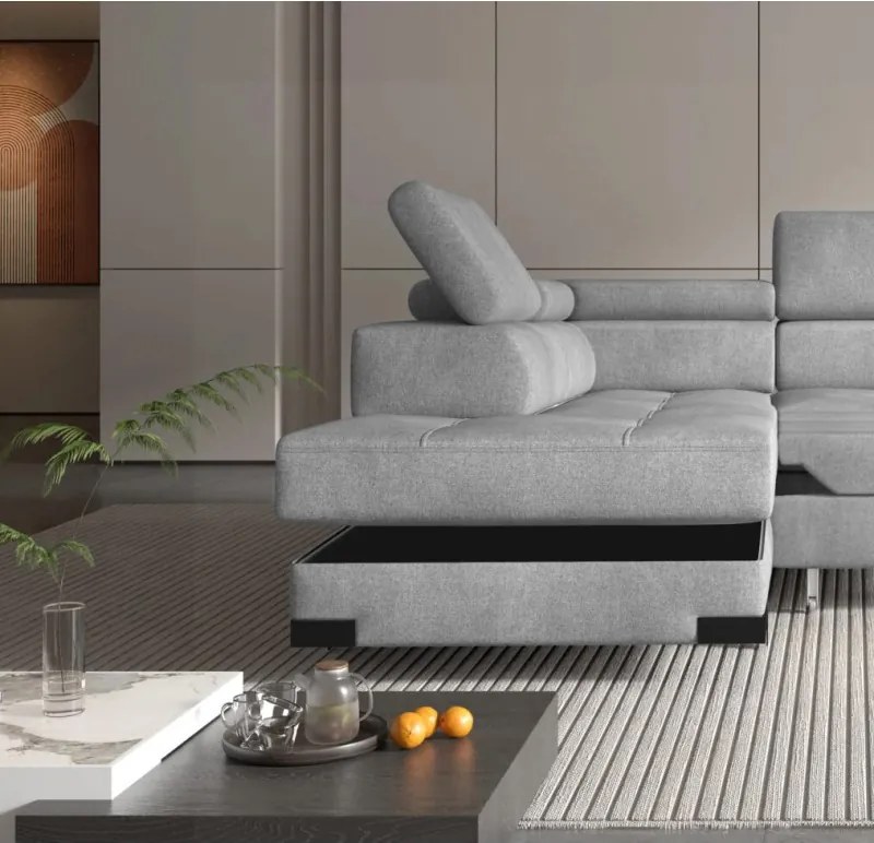 Narożnik EMPORIO L Lewostronny z funkcją spania Lewostronny w ktaninie SERENO 692 WERSAL