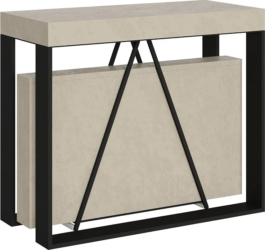 Konsola rozkładana 90x40/300cm Sketa kaszmir rama w kolorze antracytu