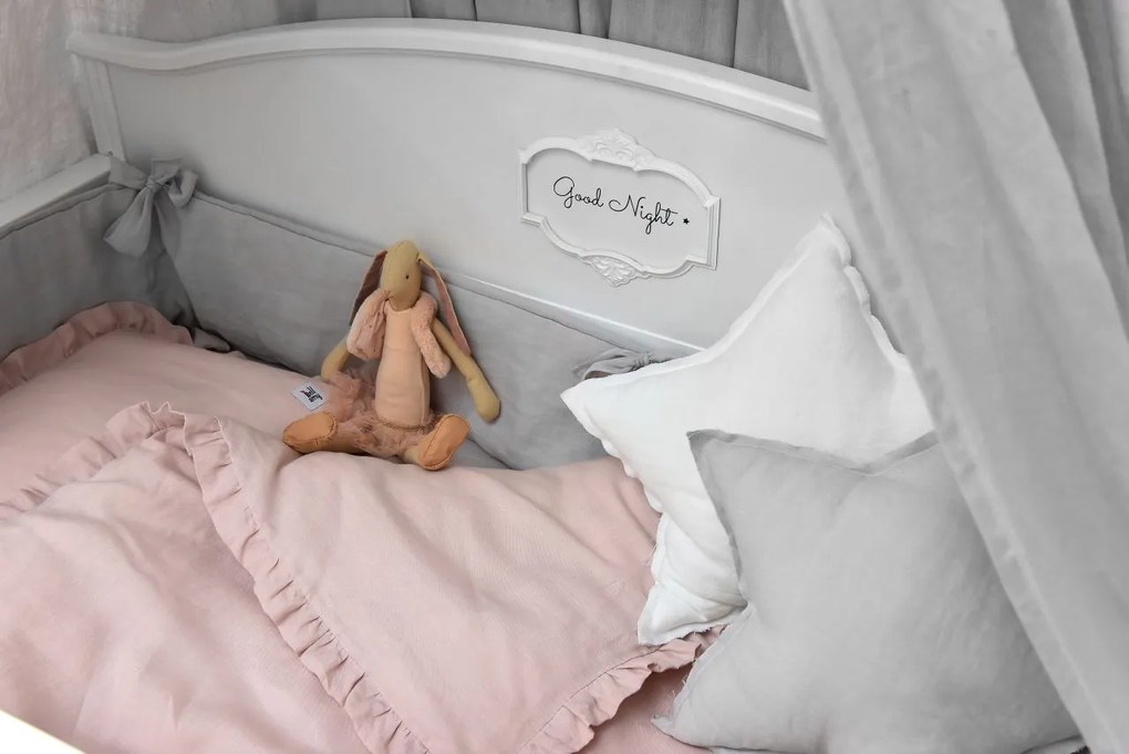 PrzytulneMieszkanie.pl PrzytulneMieszkanie.pl Lniana pościel do łóżeczka DUSTY PINK, roz. M