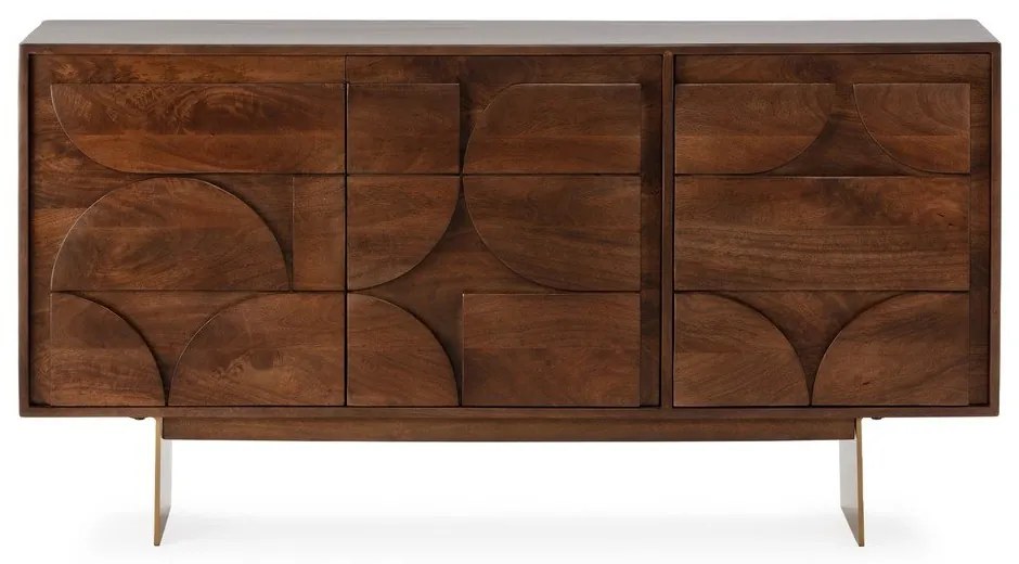 Brązowa komoda z litego drewna mango 145x76x40 cm Trisha – MOME
