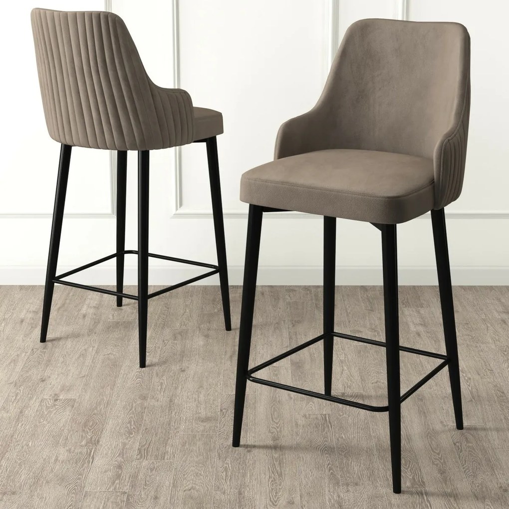 Zestaw krzeseł barowych Enox Cappuccino and Black, 2 szt., 2 szt.