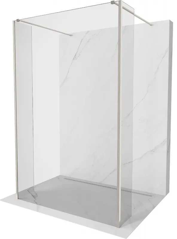 Mexen Kioto ścianka prysznicowa wolnostojąca 135 x 30 x 30 cm, transparent, nikiel szczotkowany - 800-135-030-222-97-00-030