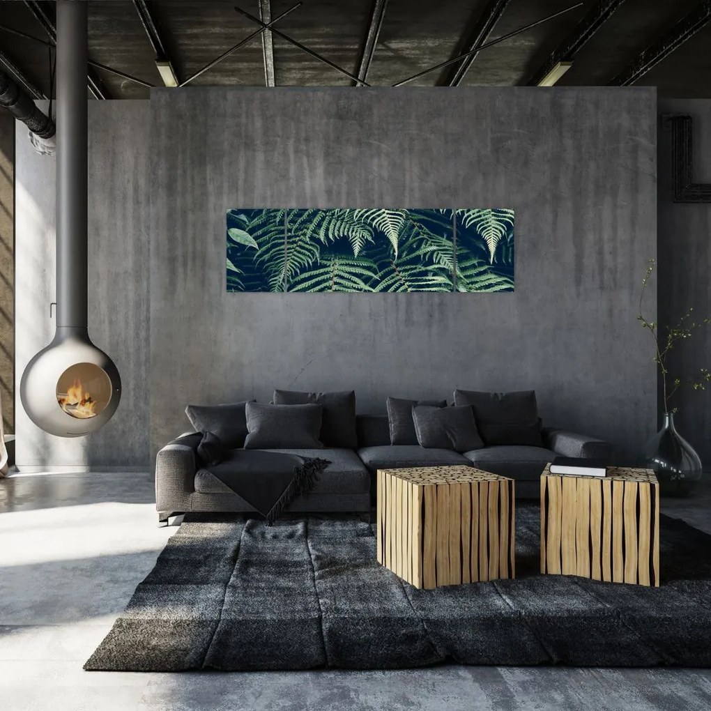 Obraz liści paproci (170x50 cm)