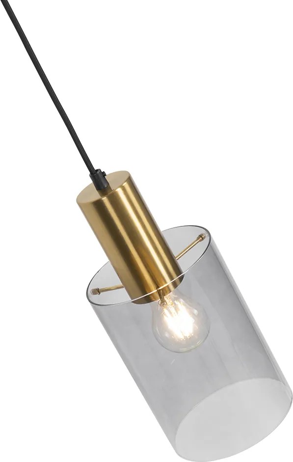 Inteligentna lampa wisząca mosiądz z dymionym szkłem w tym WiFi A60 - Vidra