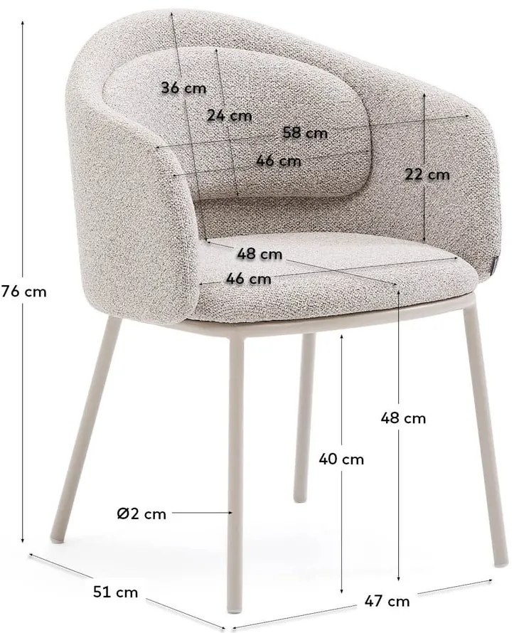 Szarobeżowe krzesło Minda – Kave Home