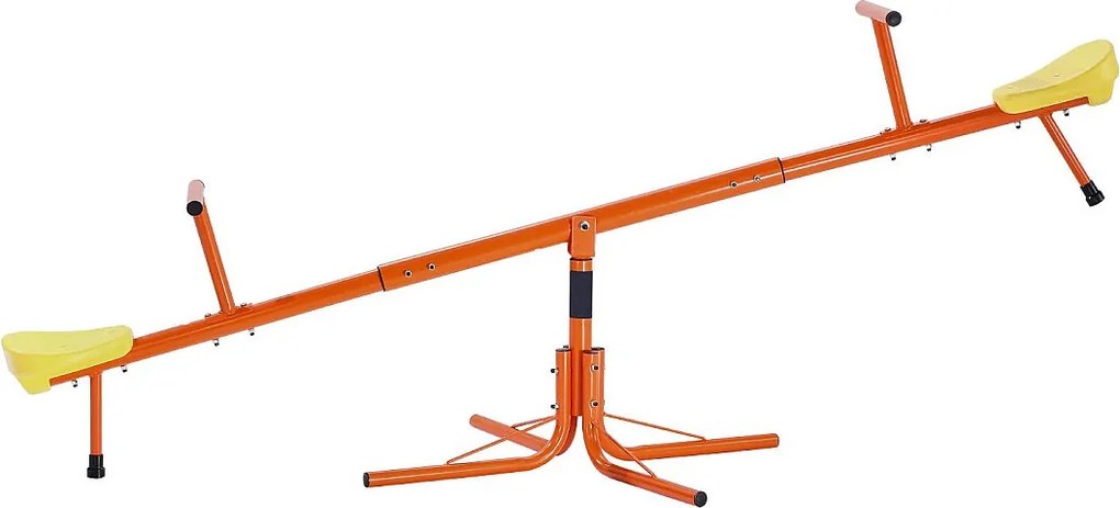 Huśtawka Wahadłowa SucceBuy dla Dzieci, Nośność 45,4 kg na Siedzisko, Wyposażona w Ergonomiczne Uchwyty, 4-Ramienna Podstawa, Obrót 360°