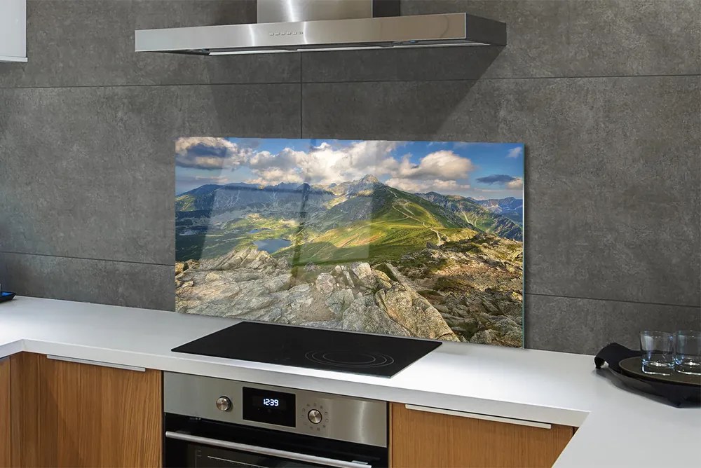 Szklany Panel Panorama Gór i Jeziora