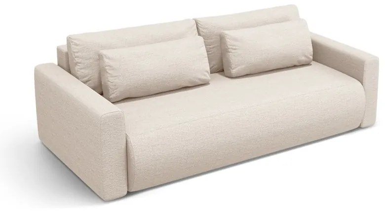 Beżowa rozkładana sofa ze schowkiem 238 cm Belfast – Cosmopolitan Design