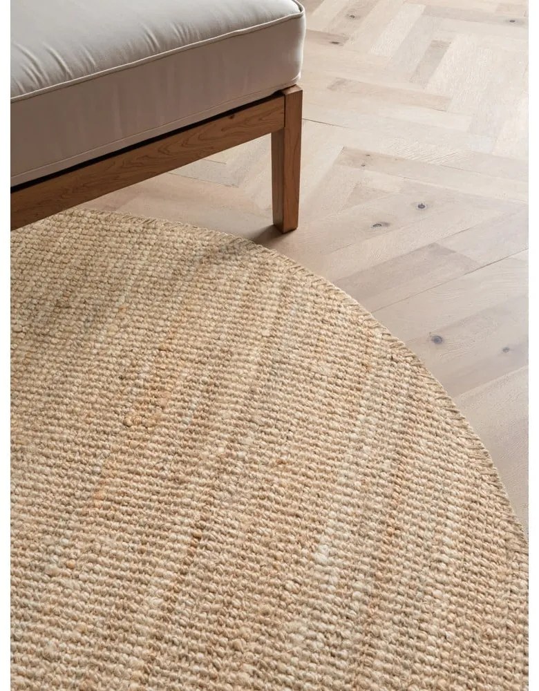 Okrągły dywan z juty w naturalnym kolorze ø 160 cm Bouclé Jaipur – Hanse Home