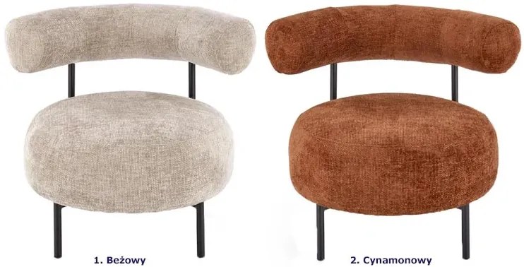 Cynamonowy designerski fotel wypoczynkowy - Roger