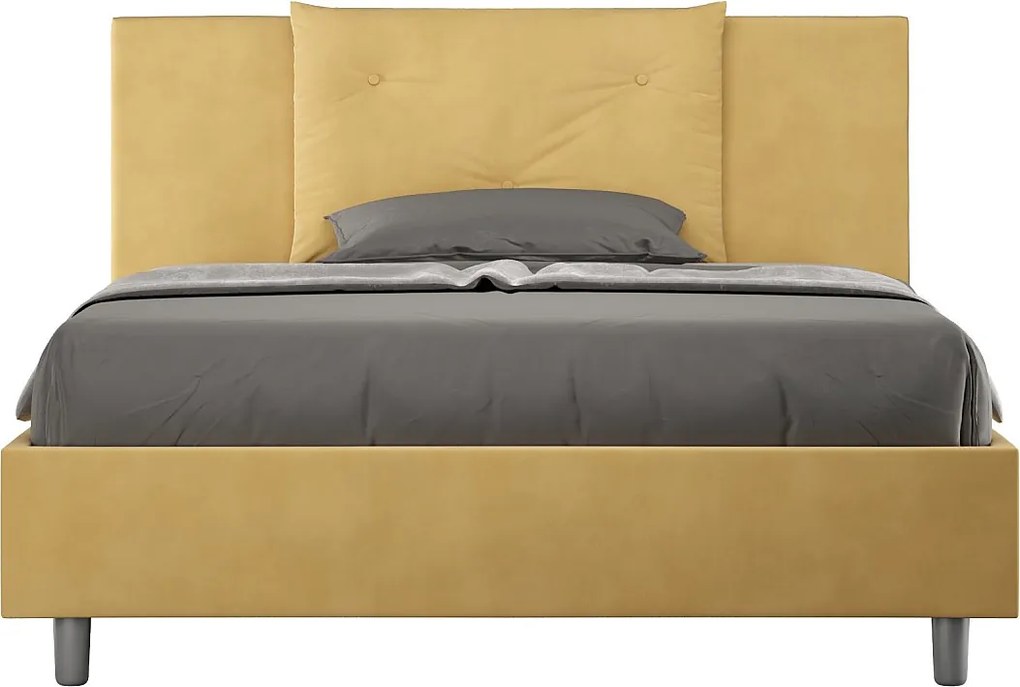 Łóżko bez stelaża tapicerowane 140x210 microfibra okra Appia