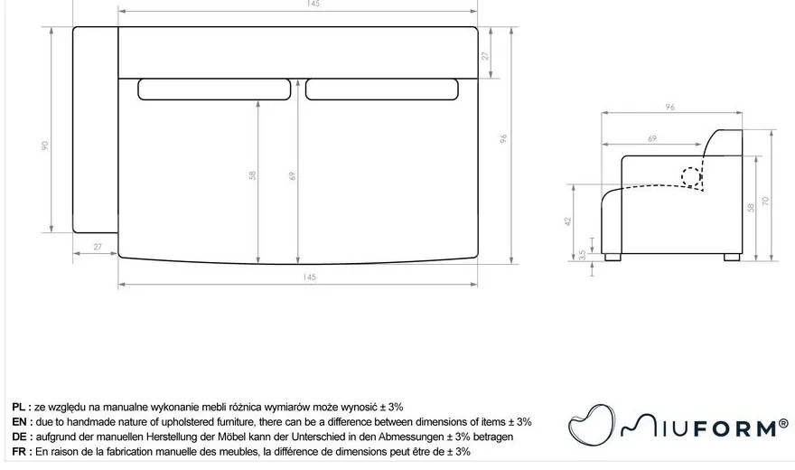Beżowy moduł sofy (lewostronny) Flex Felix – Miuform