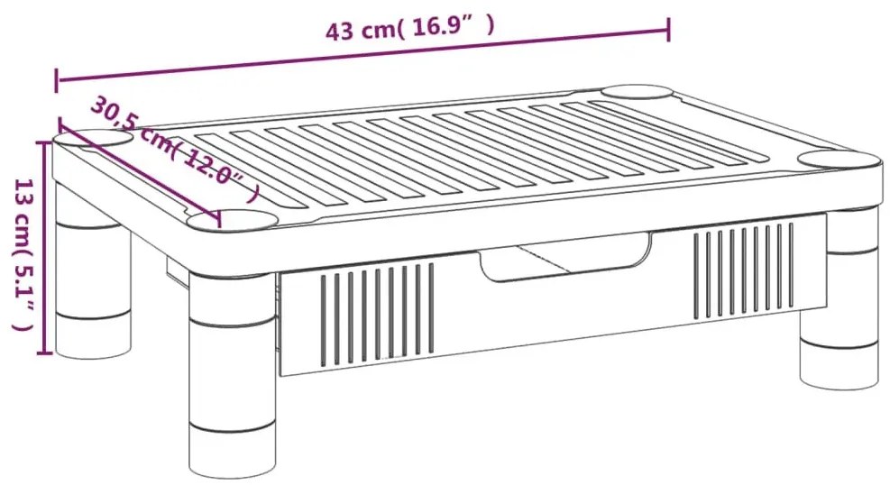 Nowoczesna podstawka pod monitor z szufladą H6-Z00