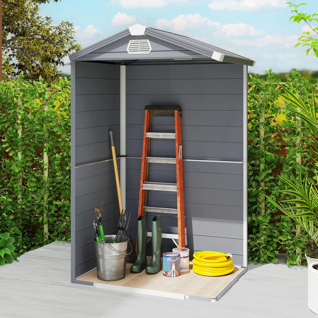 Outsunny schowek, 1,1 m², domek ogrodowy z dwuspadowym dachem, 133 x 102 x 180/208 cm