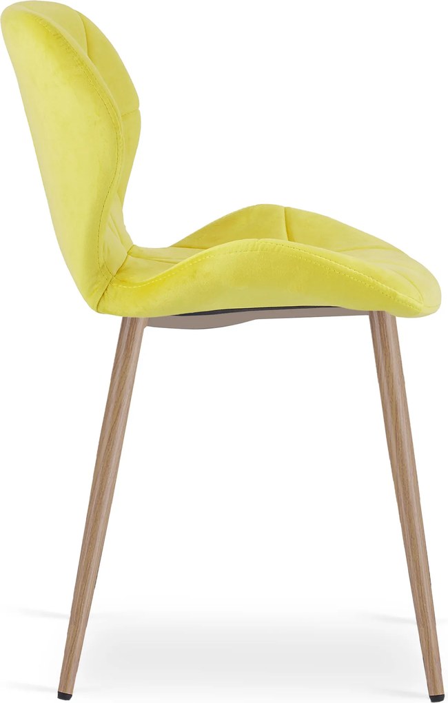 Krzesło do jadalni MANGO VELVET, żółte