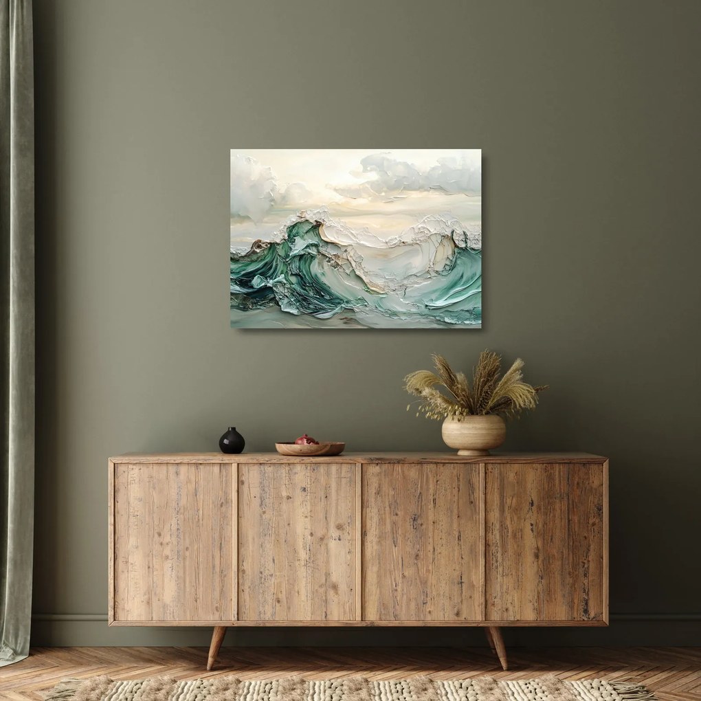 Obraz na szkle - 3D abstrakcja morza (70x50 cm)
