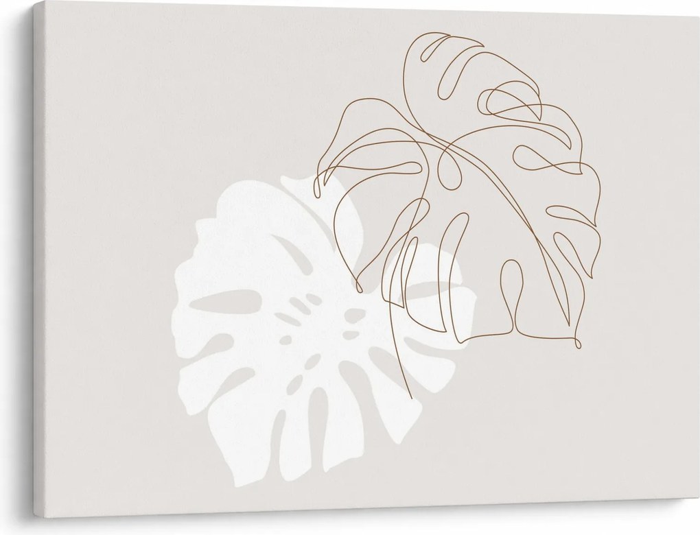 Obraz - Line art monstera N⁰2 (70x50 cm)