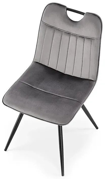Krzesło tapicerowane K521 VELVET szare HALMAR