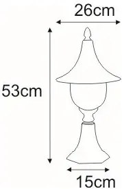 Czarno-złota lampa ogrodowa niski słupek - S315 L8-R95