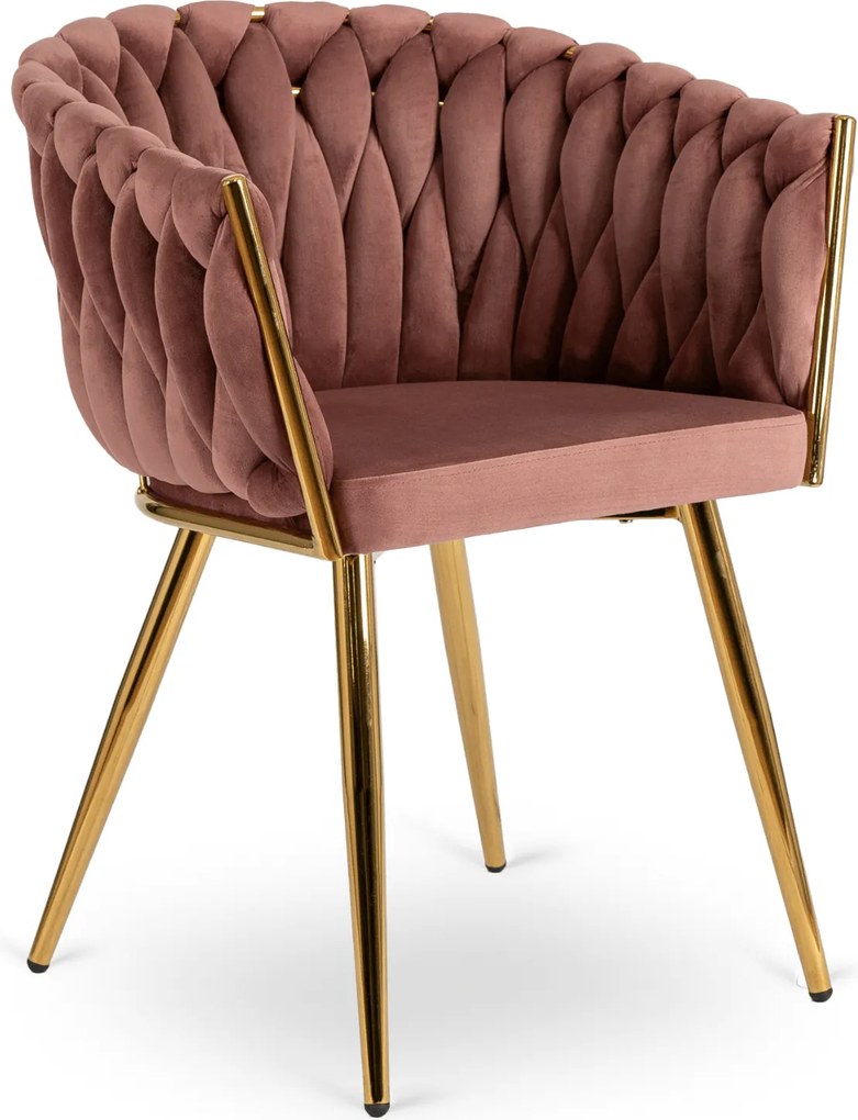 Krzesło glamour z oparciem typu warkocz Capi, welur