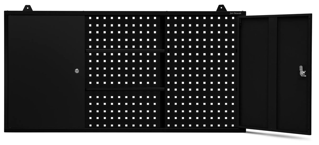 Szafka na narzędzia, wisząca BEN, 1200 x 600 x 200 mm, All Black: czarna